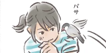 文鳥が肘をぶつけた飼い主を心配…愛鳥との愛らしい日々に「ちょーわかりみ」と共感の声【漫画】