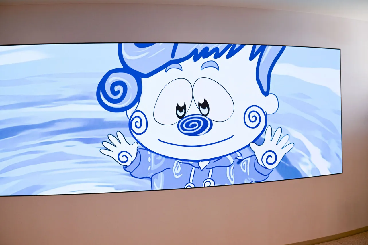 うずしおビジョンに映し出された可愛らしいうず助に思わず笑顔に