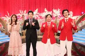 左から：今田耕司、井上清華(フジテレビアナウンサー)、せいや(霜降り明星)、粗品(霜降り明星)