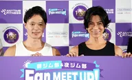 イベントに登場した東京ホテイソン・ショーゴ(写真左)と武田真治