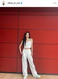 TWICE・ミナ、ミニスカワンピ姿を投稿、美肌＆美脚＆美デコルテあらわ…「綺麗すぎる」「本物のプリンセス」などファン絶賛