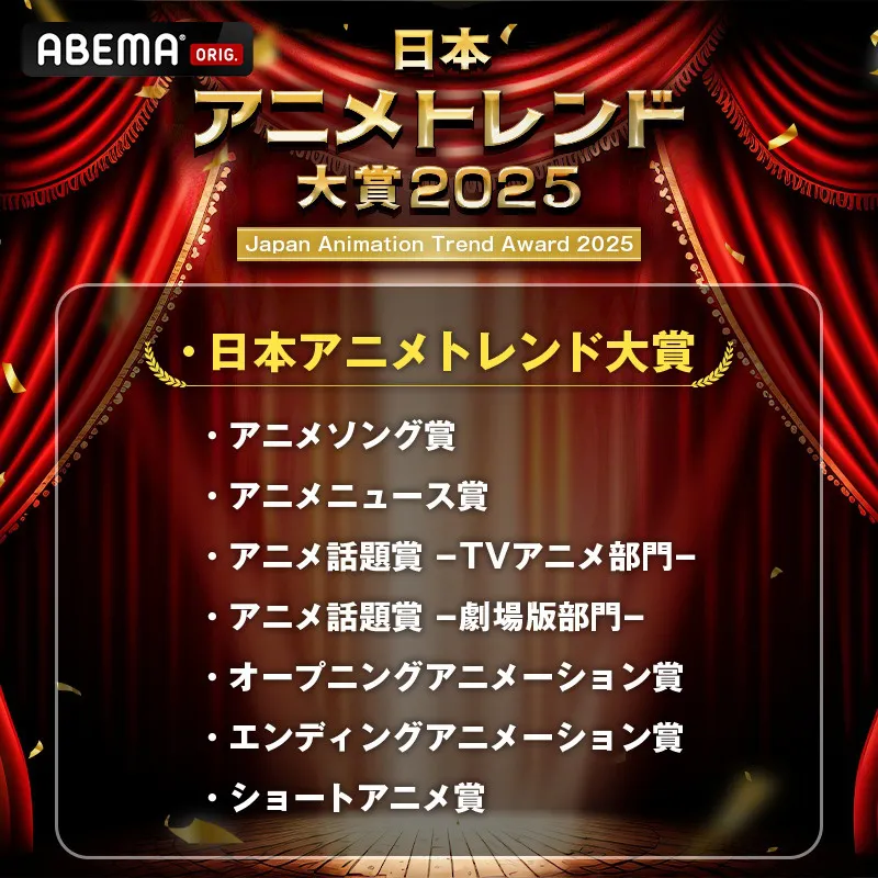 【写真】『日本アニメトレンド大賞2025』賞一覧