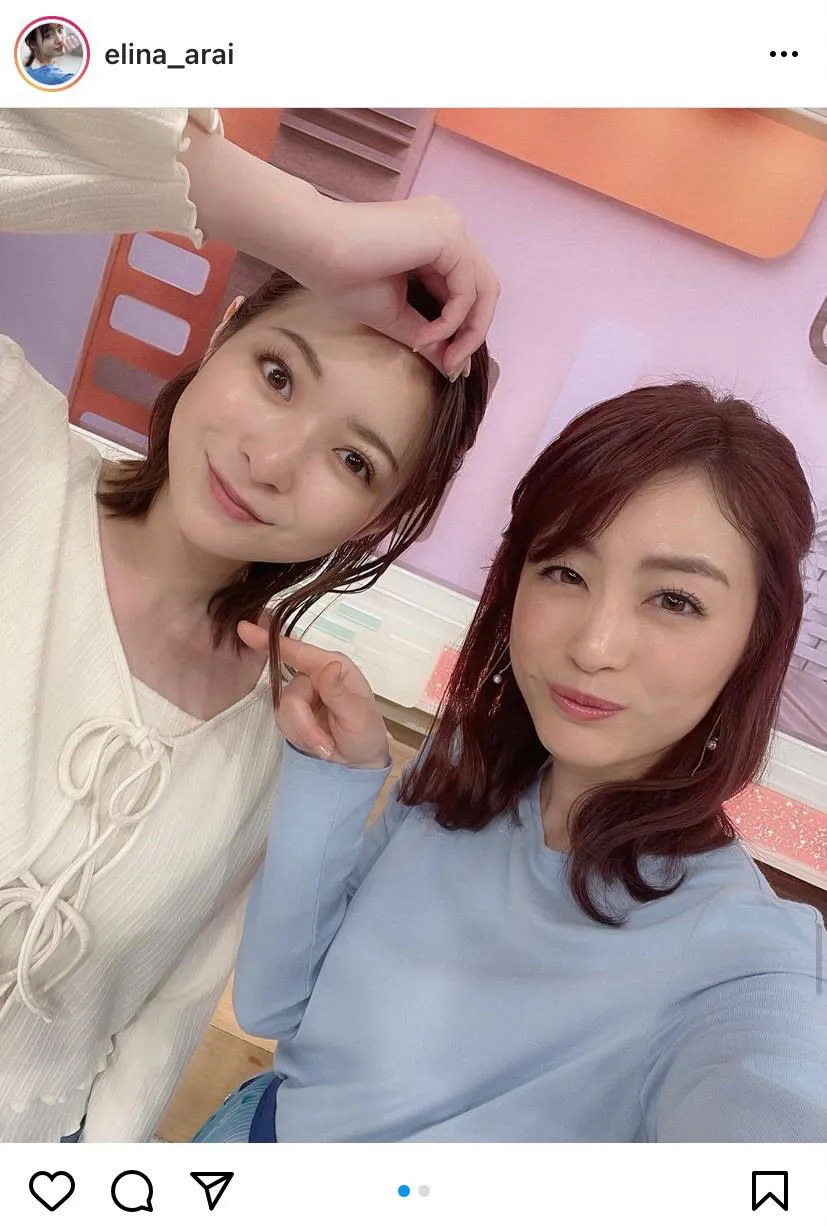 ※新井恵理那公式Instagram(elina_arai)のスクリーンショット