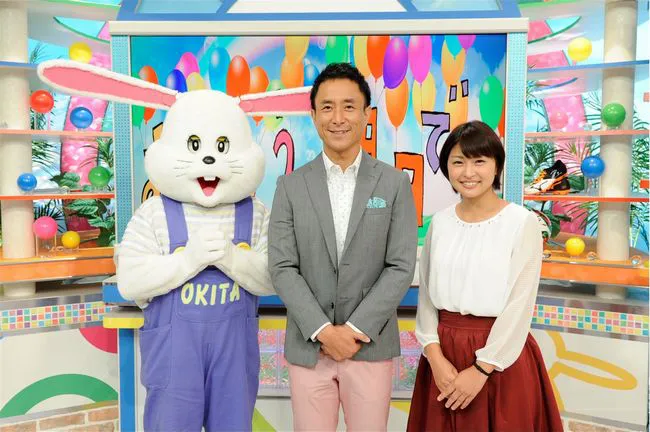 【写真を見る】おき太くん、岩本計介アナウンサー、川添佳穂アナウンサー