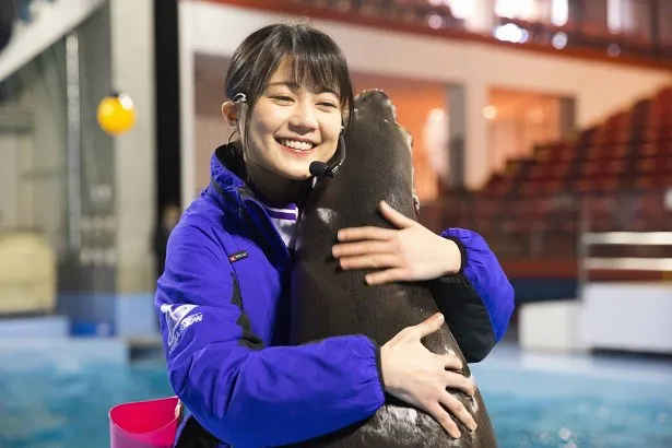 【写真を見る】アシカと抱き合う姿がかわい過ぎる生田