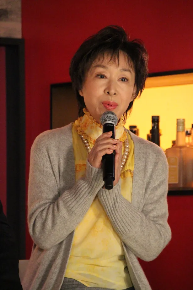 茜、梓の祖母・静子を演じる三田佳子は「井沢満さんとの出会いが私にとっての運命の出会いです」と語った