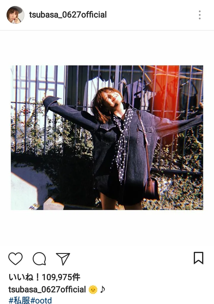 Instagramではキュートな私服のショットも公開している本田