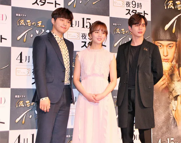 取材会に出席したキム・ミョンス(エル)、キム・ソヒョン、ユ・スンホ(写真左から)