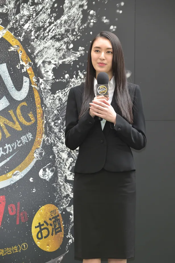 4月17日に行われたキリンビール「のどごしSTRONG」の体験イベントに俳優の北村一輝、女優の栗山千明が出席