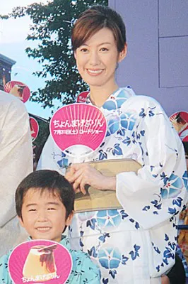 映画「ちょんまげぷりん」の納涼イベントに出席した鈴木福、ともさかりえ（写真左から）