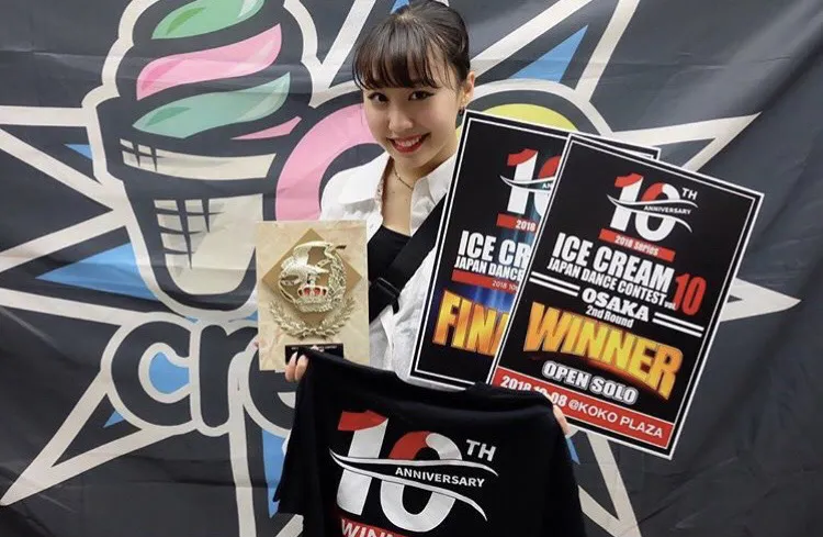 ICE CREAM DANCE CONTESTのソロコンテストオープン部門で優勝したJURI