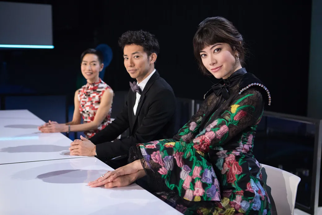 日本のスペシャルアンバサダーとして出演した、料理評論家の片山晶子氏、ピース・綾部祐二、森星(写真左から)