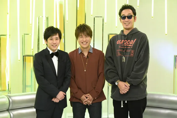 11月11日(日)放送の「ニノさん」で共演を果たした二宮和也、コブクロの小渕健太郎、黒田俊介(写真左から)