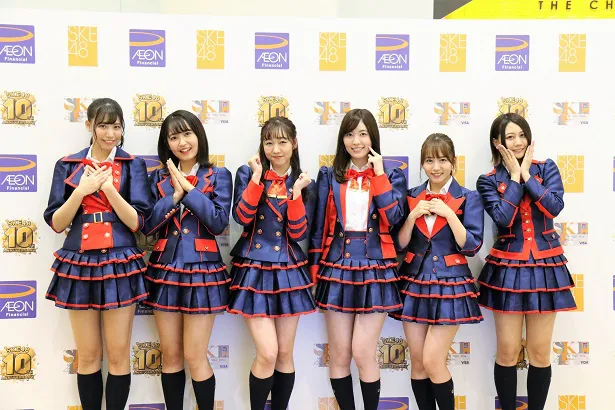 名古屋・イオンモール大高で行われた「SKE48 10周年記念　イオンカード(SKE48)デビュー公開PRイベント」に6人のSKE48メンバーが登場