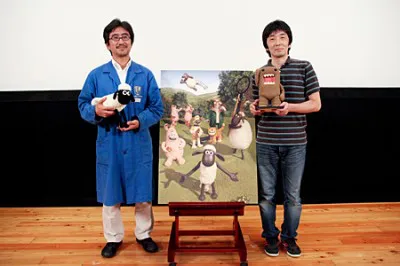三鷹の森ジブリ美術館・中島清文館長とジブリ作品では「千と千尋の神隠し」が好きだという合田経郎氏（写真左から）