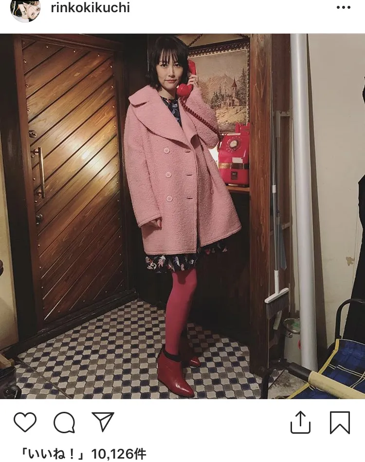 ※菊地凛子公式Instagram(rinkokikuchi)スクリーンショット