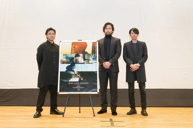 公開記念イベントに登場した山田孝之、阿部進之介、藤井道人(左から)