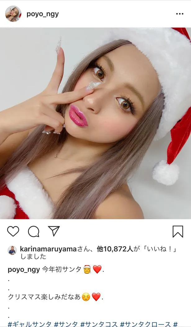  【写真を見る】サンタコスプレが可愛いゆきぽよ