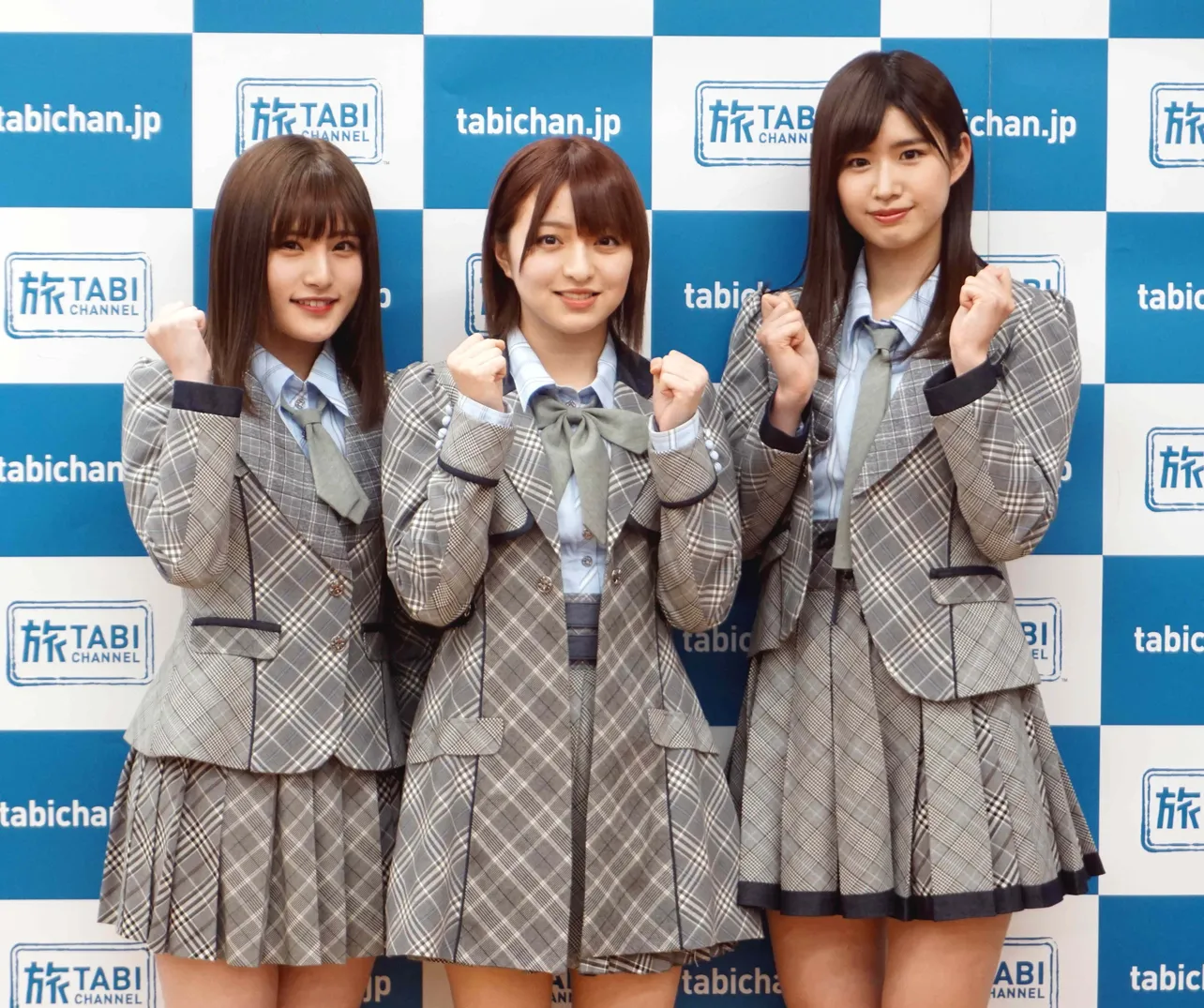 「がんばろう！日本2019」応援隊に就任したAKB48 Team8・谷川聖、佐藤七海、佐藤朱(写真左から)