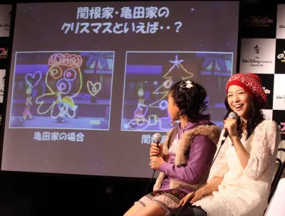 亀田はゲームのらくがき機能を使い、クリスマスに食べるというたこ焼きのタコの絵を披露