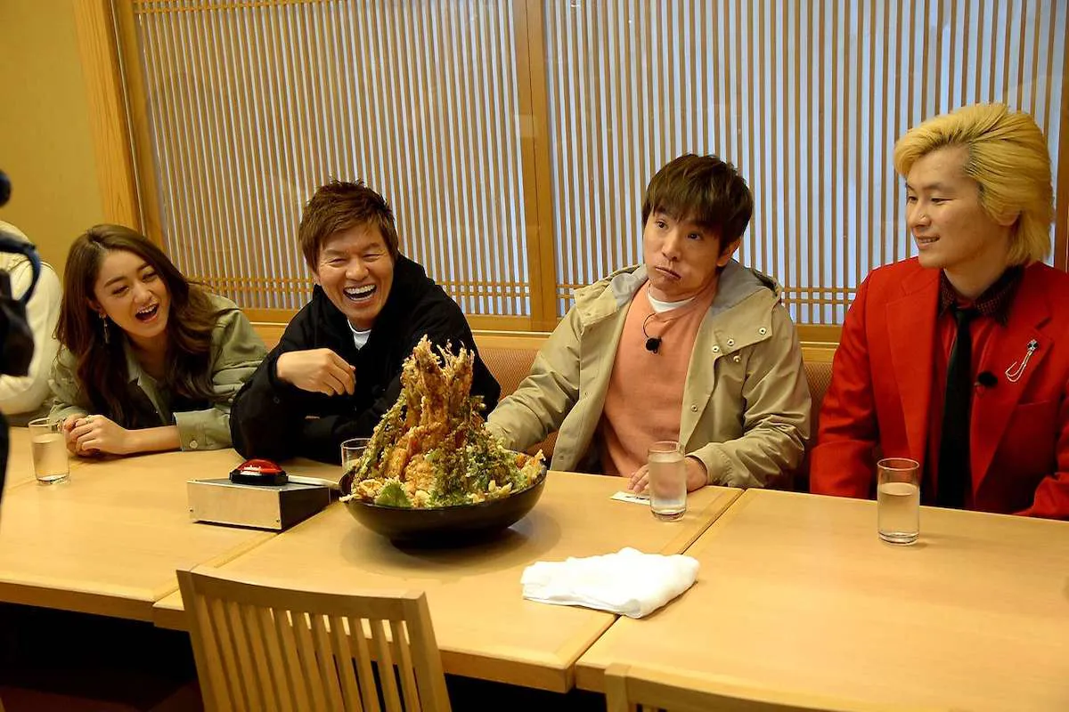 「サキドリ　ナレーション先に録っちゃいました」に出演する池田美優、ヒロミ、濱口優、カズレーザー(写真左から)