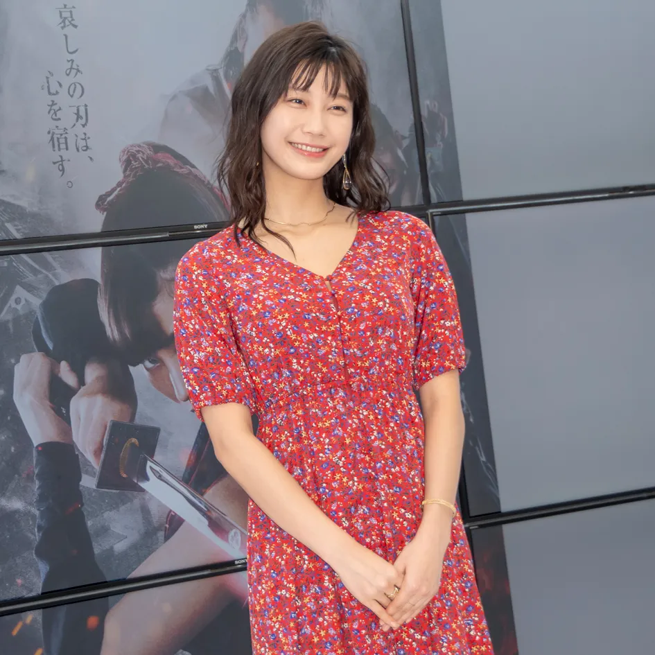 Blu-ray＆DVD「レッド・ブレイド」発売イベントに出席した小倉優香