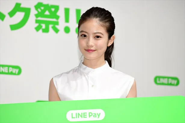 「LINE Pay」の記者発表会に出席した今田美桜