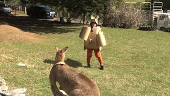 中岡創一、因縁の相手・ムキムキのカンガルー“カングーくん”とバトル!