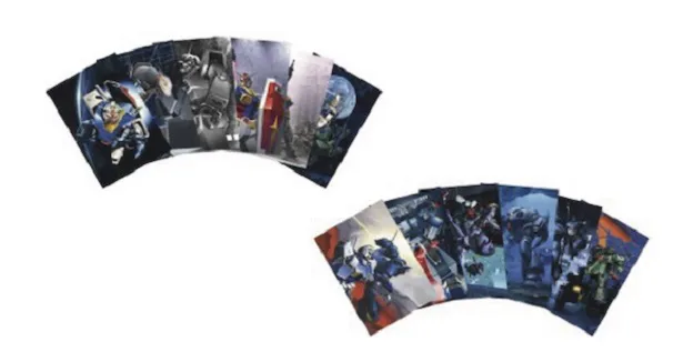 「開田裕治の機動戦士ガンダムギャラリー」の会場で販売されるガンダムポストカードセット・全8種(各800円＋税)　※画像はイメージです