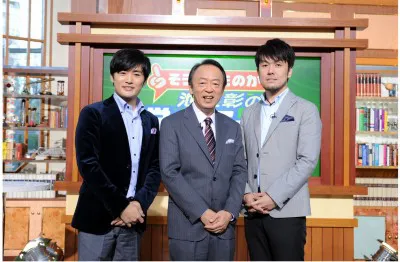 会見に出席した番組レギュラーの劇団ひとり、池上彰、土田晃之（写真左から）