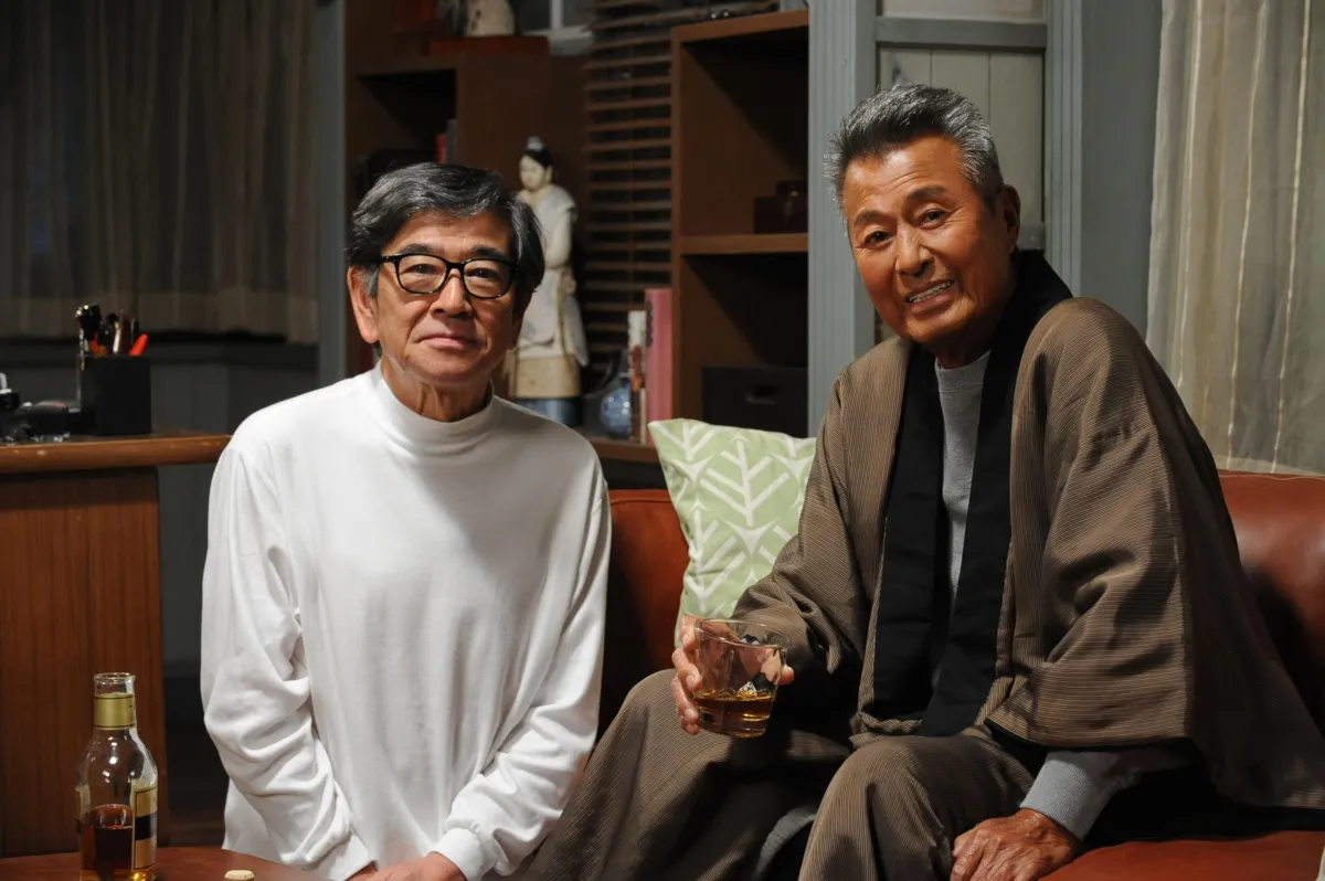 「やすらぎの刻～道」第3のパートで親子役を務める梅宮辰夫と石坂浩二