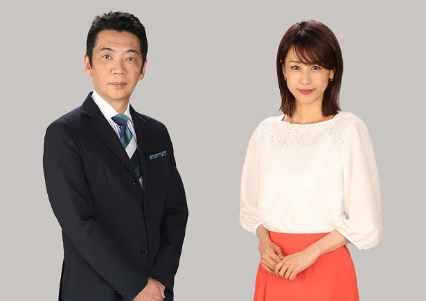 7月21日(日)放送の「Live選挙サンデー 令和の大問題追跡SP」のメインMCを務める宮根誠司、加藤綾子(写真左から)