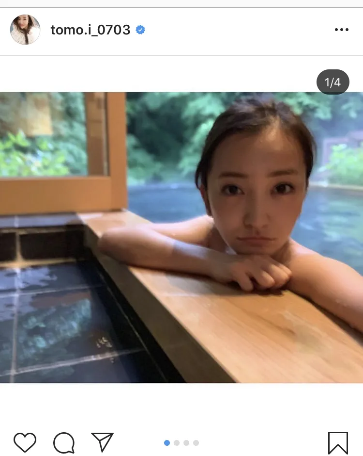 【写真を見る】板野友美が奥湯河原温泉で入浴中の写真を公開