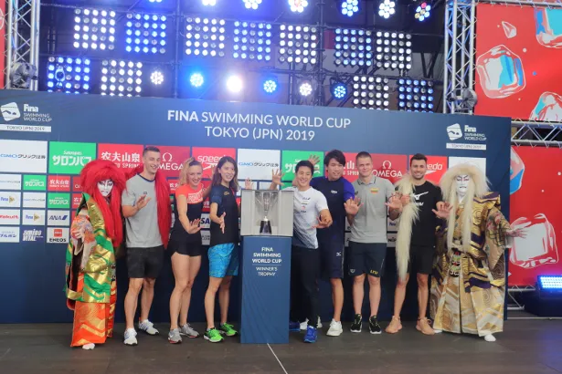 「FINA競泳ワールドカップ2019 東京」に出場する選手が登壇