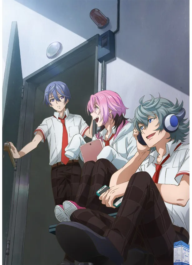 テレビアニメ「ACTORS -Songs Connection-」の第2弾キービジュアルが公開。メインキャラの3人が描かれている