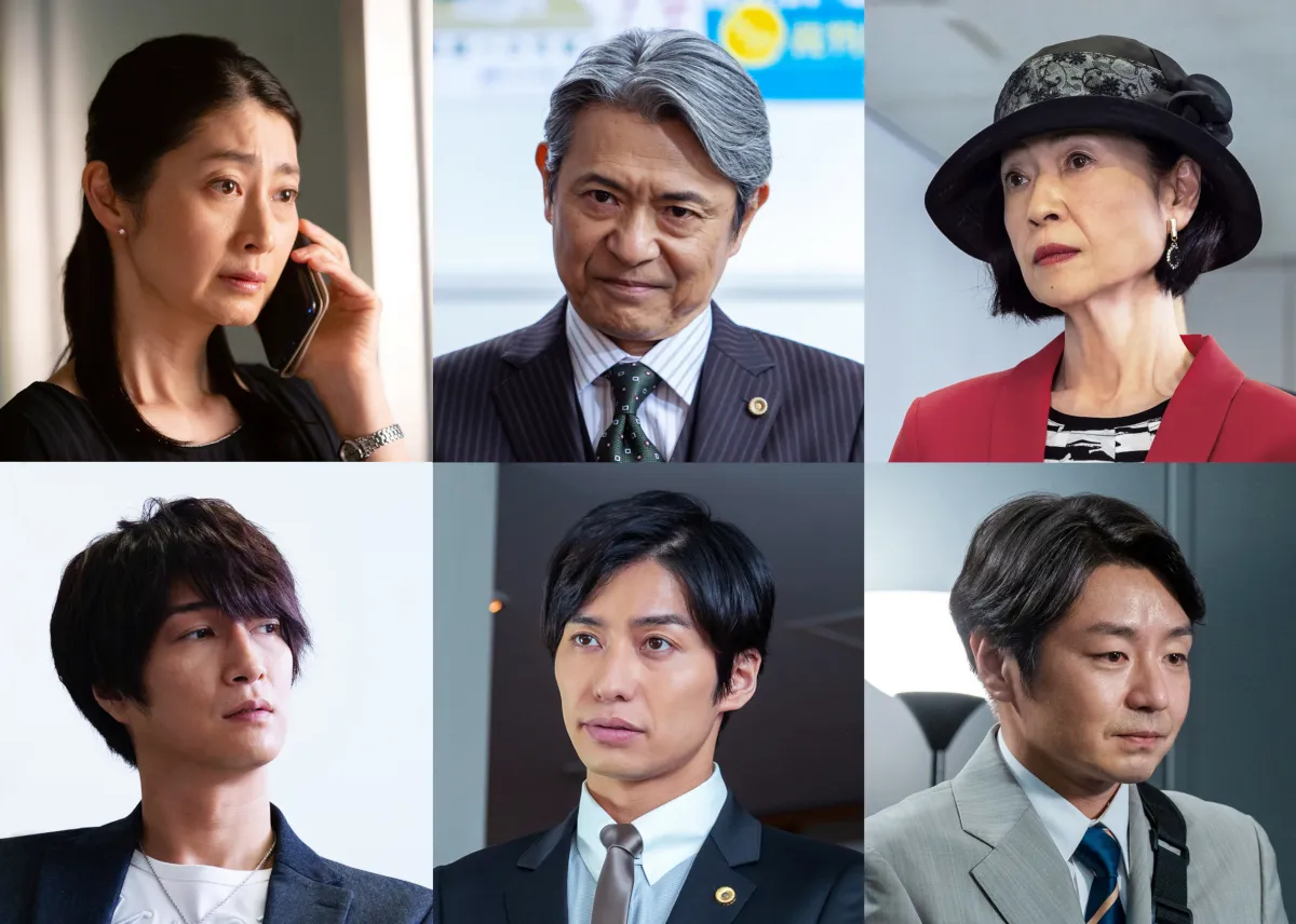 「リーガル・ハート」第6話、最終話に出演する仙道敦子、升毅、田島令子、天野浩成、武田航平、水橋研二(写真左上から)