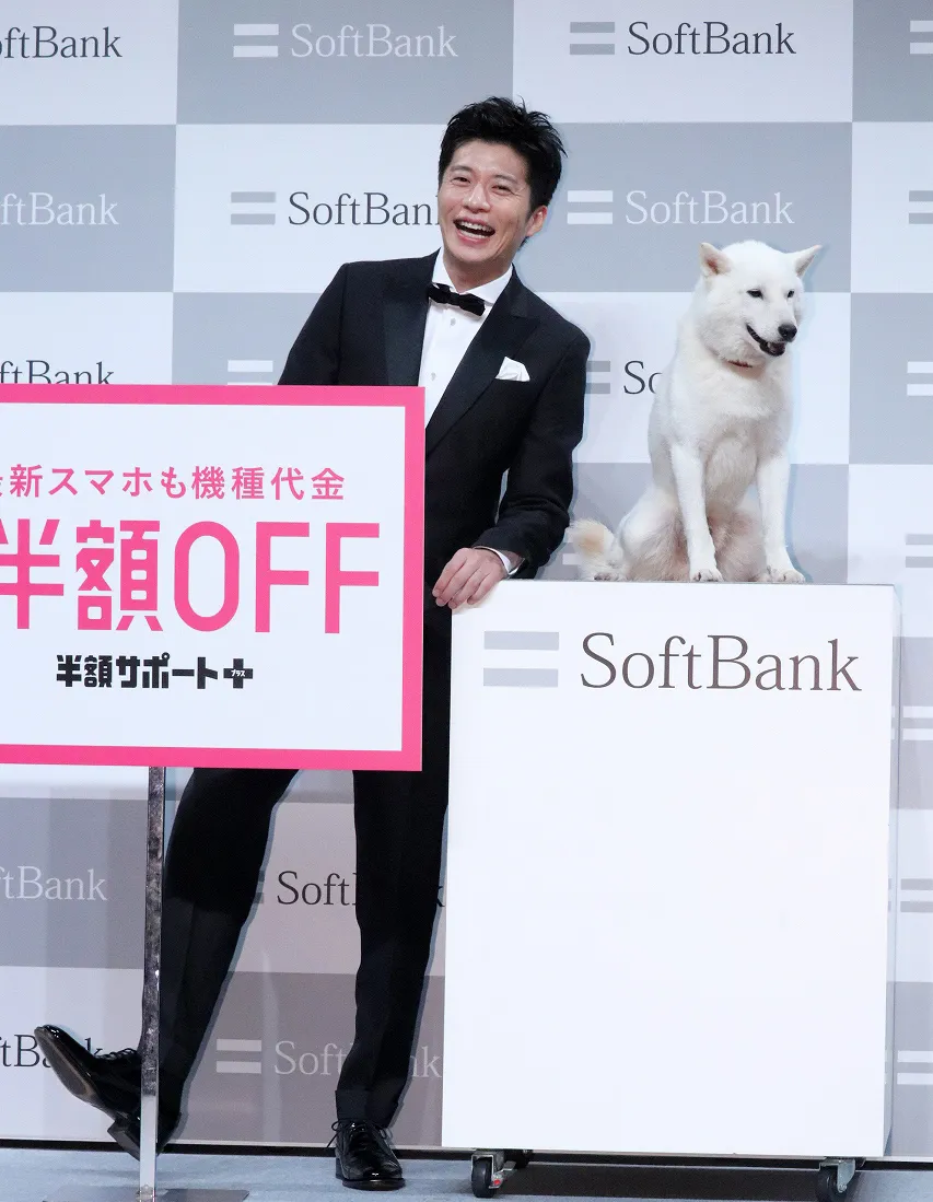 表情豊かな田中圭とお父さん犬
