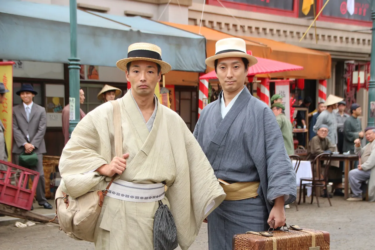 満州に到着したシーンの収録を撮影