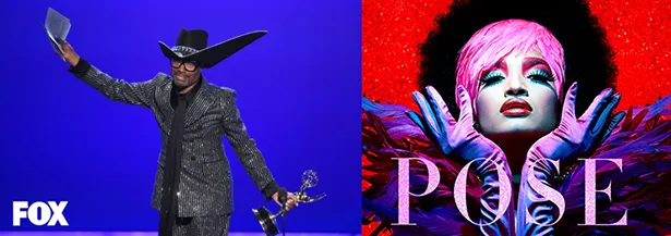 (左)第71回エミー賞受賞俳優のビリー・ポーター (右)「POSE」番組キーアート