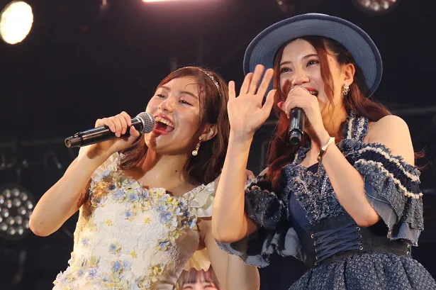 「AICHI GIRL'S EXPO 2019」に出演したSKE48・北川綾巴(右)と後藤楽々(左)