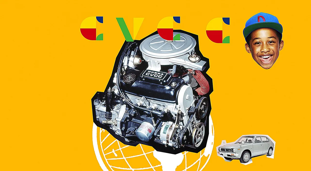 1972年、自動車の排気ガス規制(通称・マスキー法)に対応したCVCCエンジンを開発。このエンジンを搭載したシビックは、燃費の面でも支持を集めた