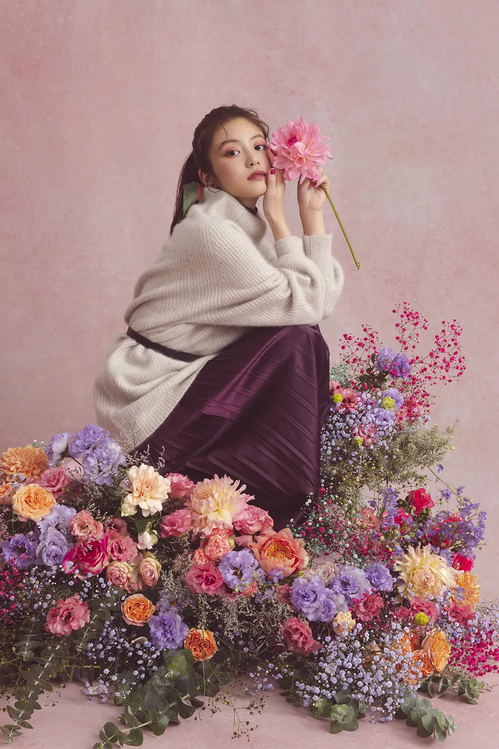 海外販売× 【個性派お洒落】DOLCE\u0026GABBANA 薔薇 シルク 今田美桜