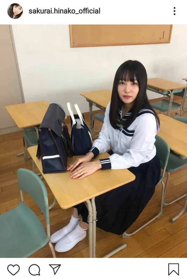 桜井日奈子 反則すぎ セーラー服 姿に クラスのマドンナ 隣の席に座りたい と称賛の声 2 2 Webザテレビジョン