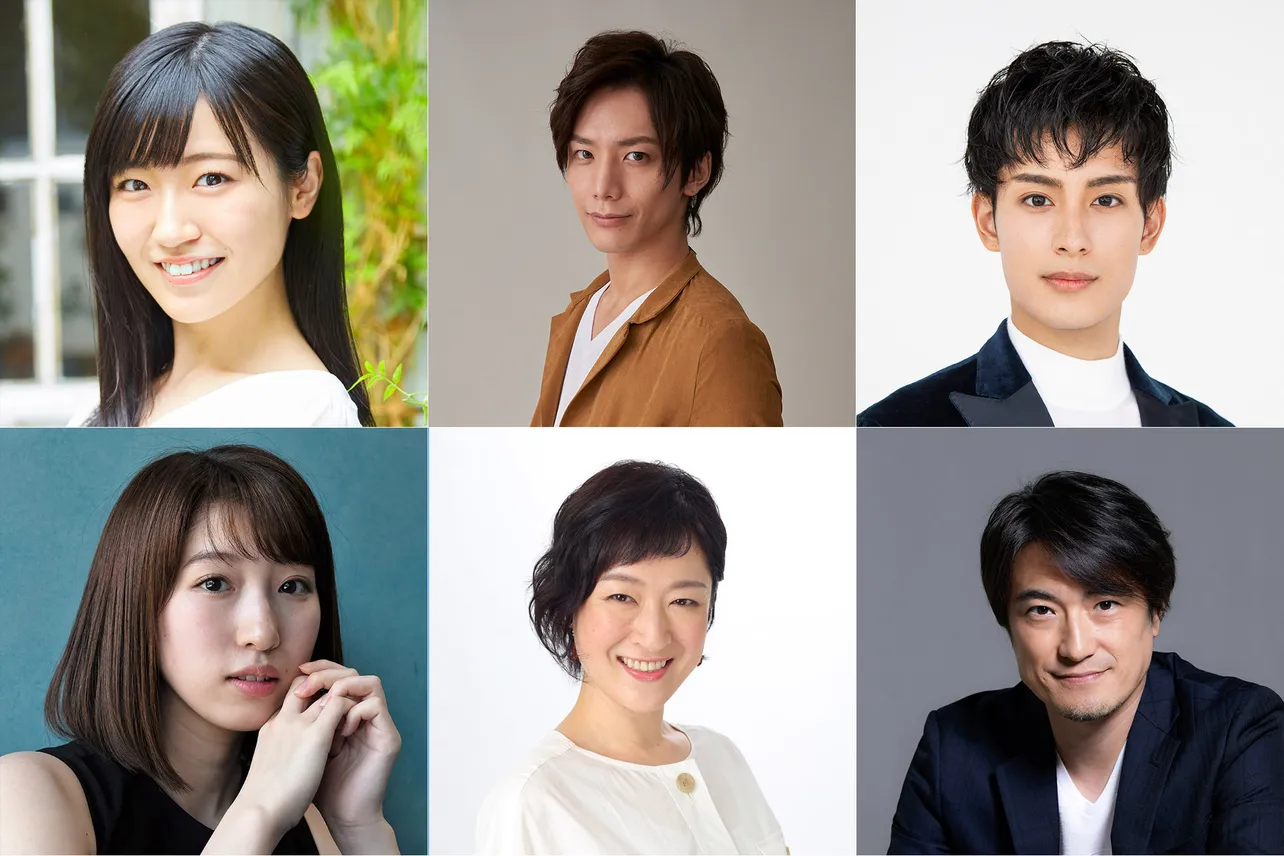 「バレンタイン・ブルー」に出演する(写真左上から時計回りに)前島亜美、久保田秀敏、武子直輝、西ノ園達大、しゅはまはるみ、日比美思