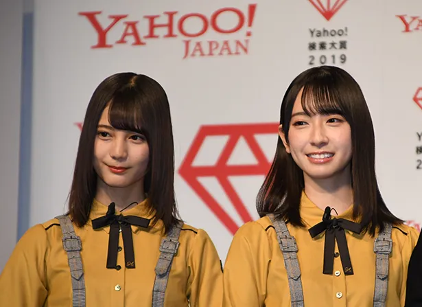 「Yahoo!検索大賞2019」発表会に出席した日向坂46・小坂菜緒、金村美玖