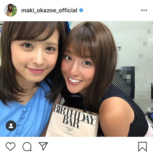 ※岡副麻希公式Instagram(maki_okazoe_official)のスクリーンショット
