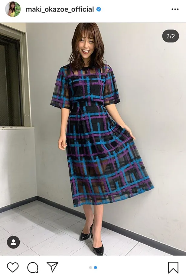 ※岡副麻希公式Instagram(maki_okazoe_official)のスクリーンショット