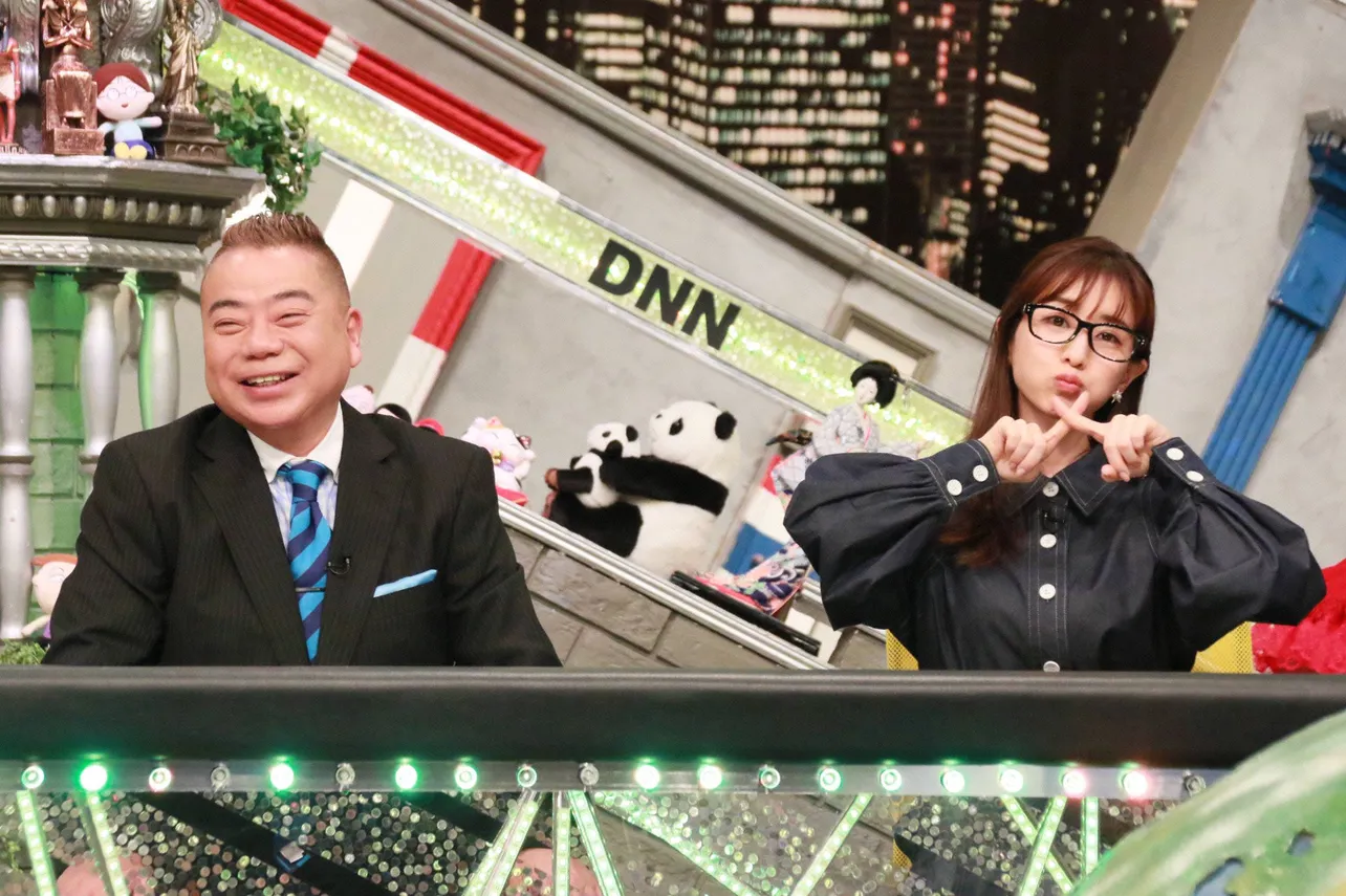 12月20日(金)放送の「脱力タイムズ」に登場する出川哲朗と田中みな実(写真左から)