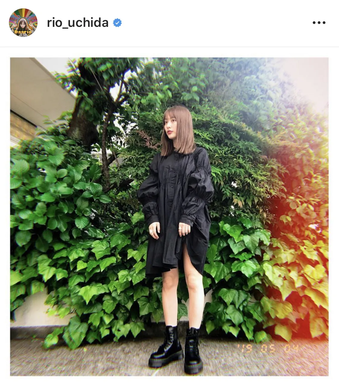 ※内田理央公式Instagram(rio_uchida)のスクリーンショット