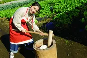 平祐奈が餅つきに挑戦した